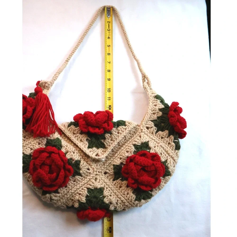 Handmade crochet hobo